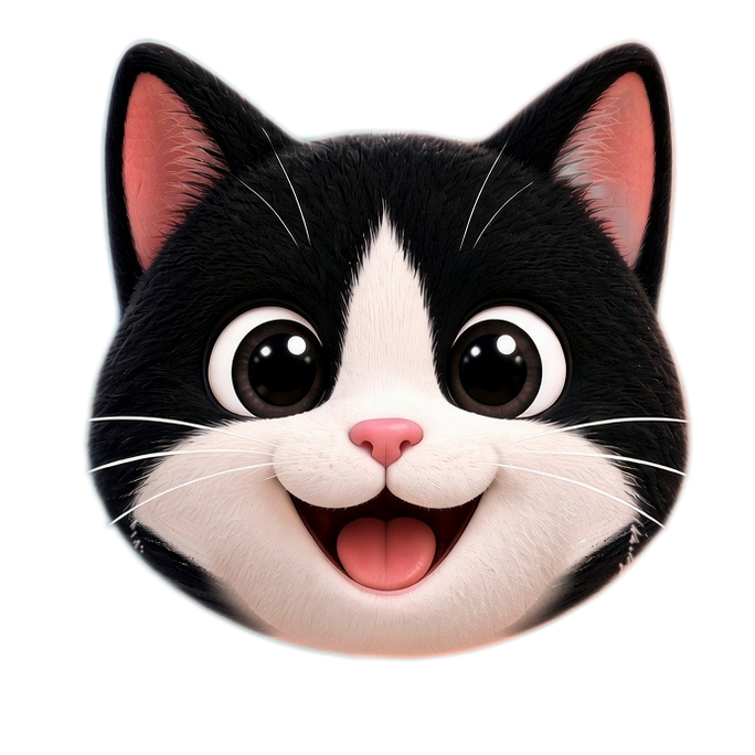 A cheerful cartoon cat mascot